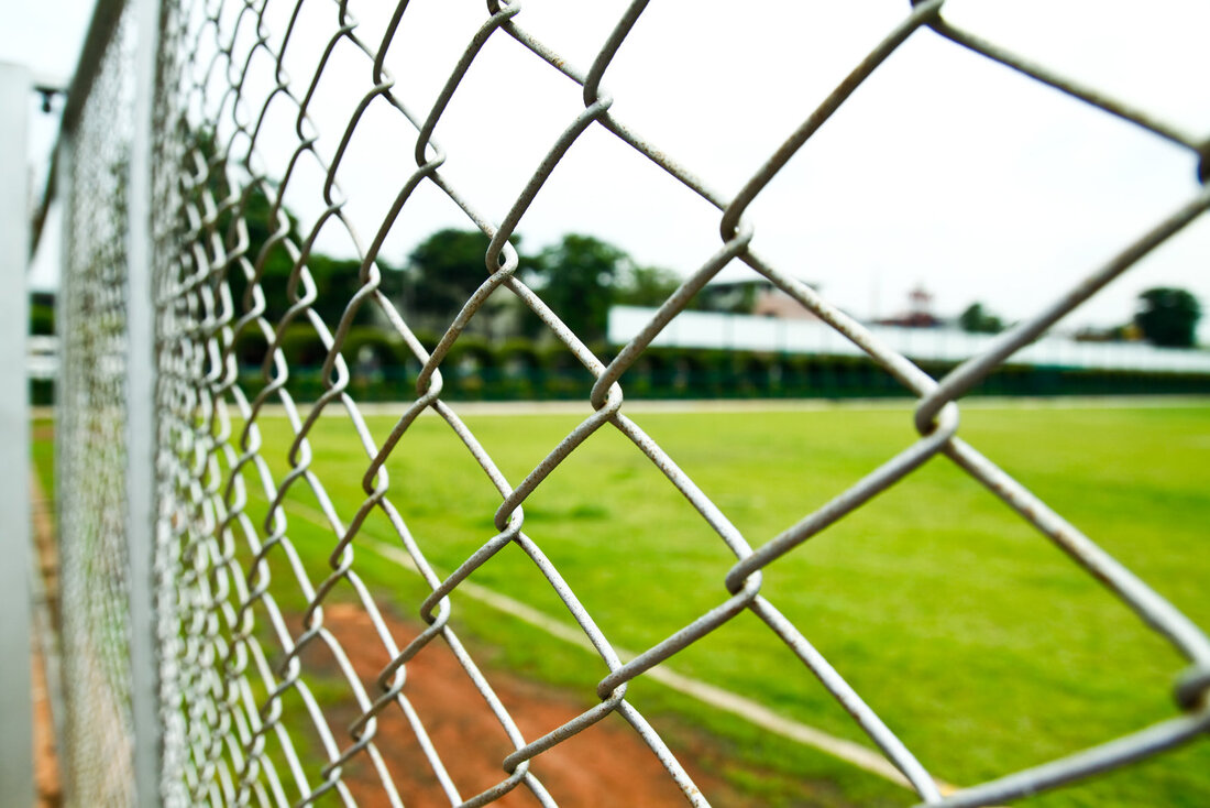 chain fence in the field